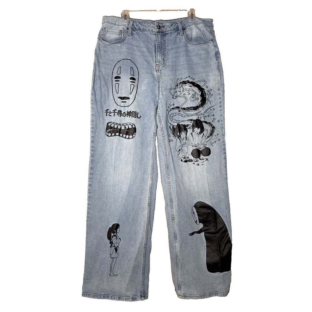 Studio Ghibli Jeans My Neighbor Totoro 15 (36x30) Blue Denim Anime Spirit Away